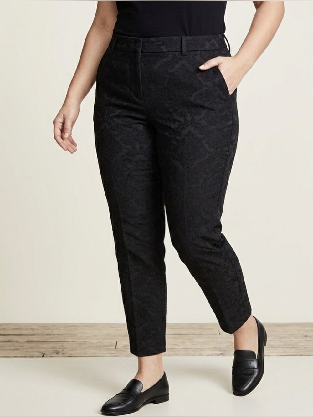 Zara Woman Black Textured Pants